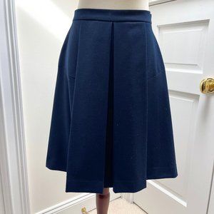 Brooks Brothers Navy Blue Wool Pleated Skirt - Sz 8